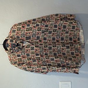 VINTAGE CHAPS RALPH LAUREN SKI DESIGN BUTTON DOWN SHIRT